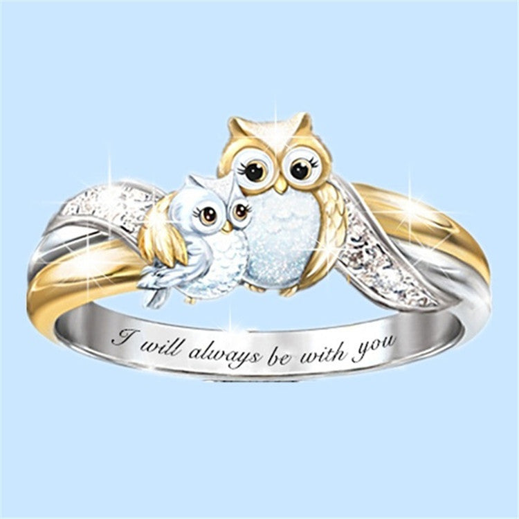 Two Color Ring Women's Owl Animal Ring