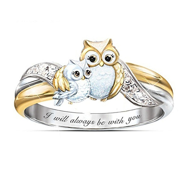 Two Color Ring Women's Owl Animal Ring