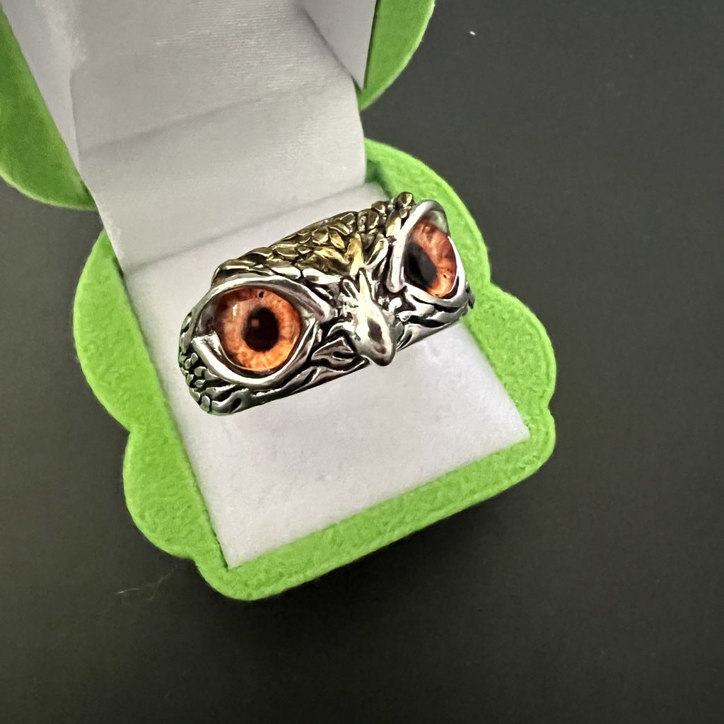 Vintage Ring Owl Ring Devil's Eye Ring