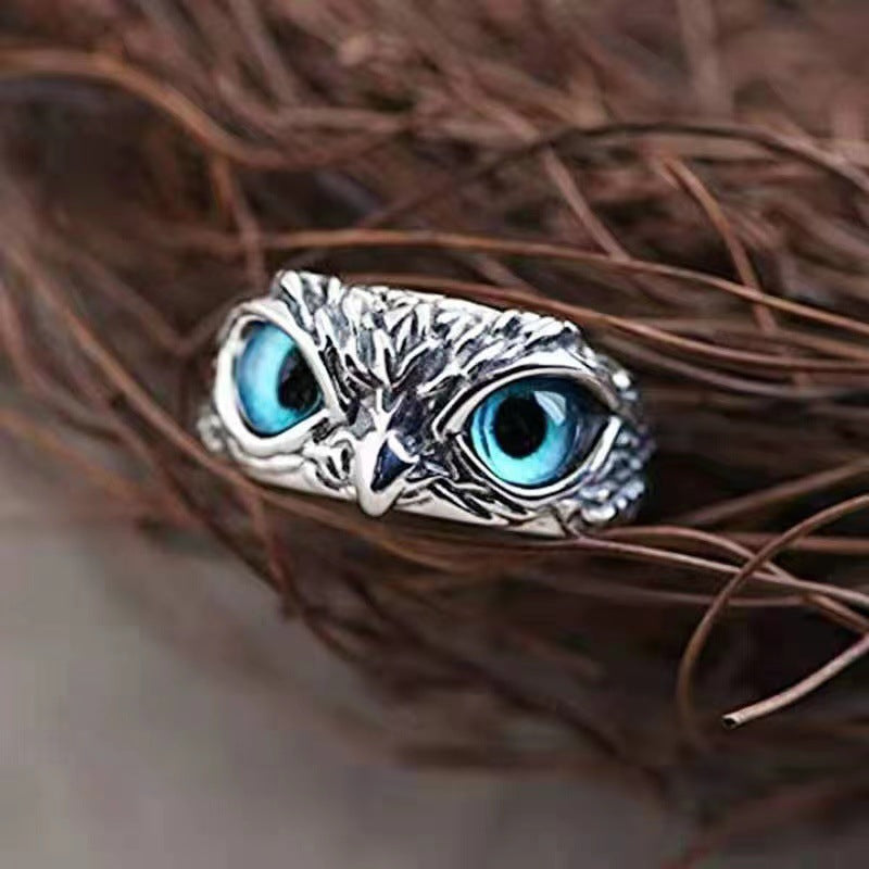 Vintage Ring Owl Ring Devil's Eye Ring