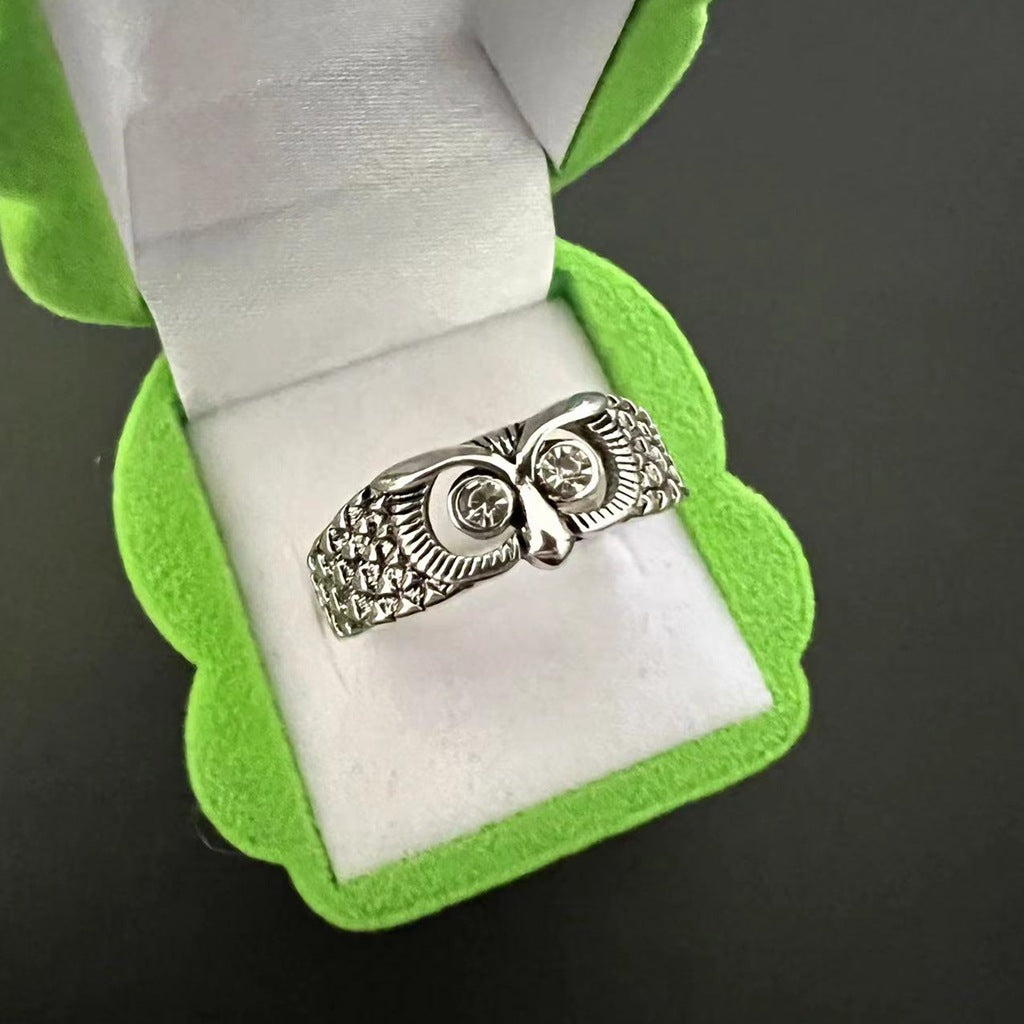 Vintage Ring Owl Ring Devil's Eye Ring