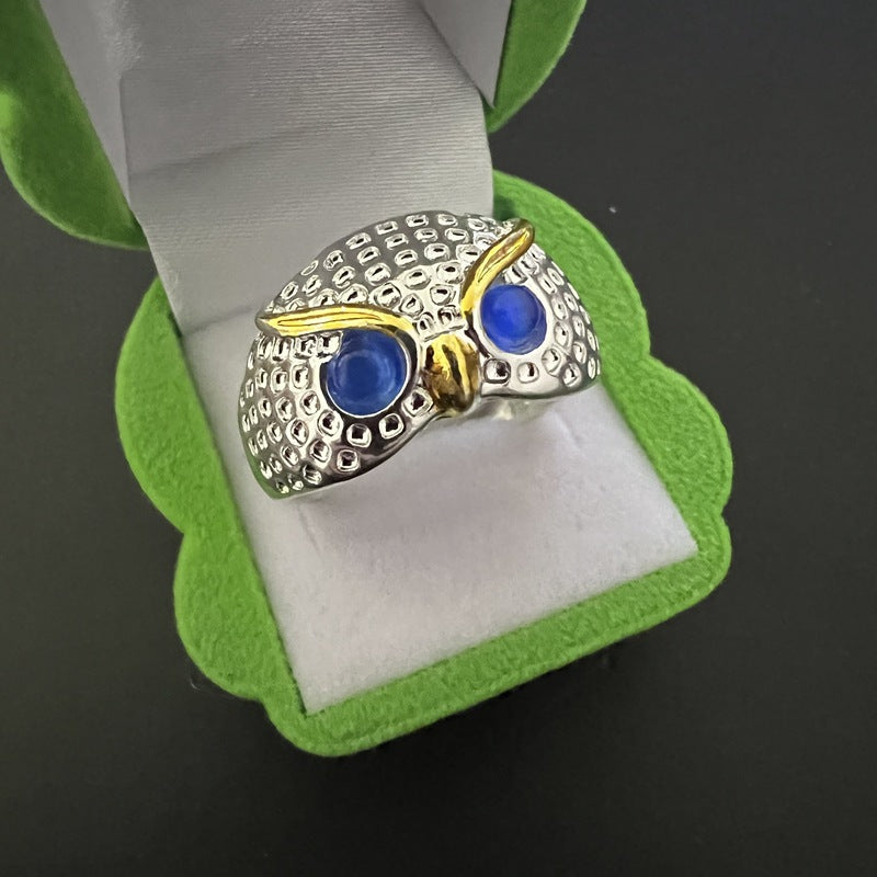 Vintage Ring Owl Ring Devil's Eye Ring
