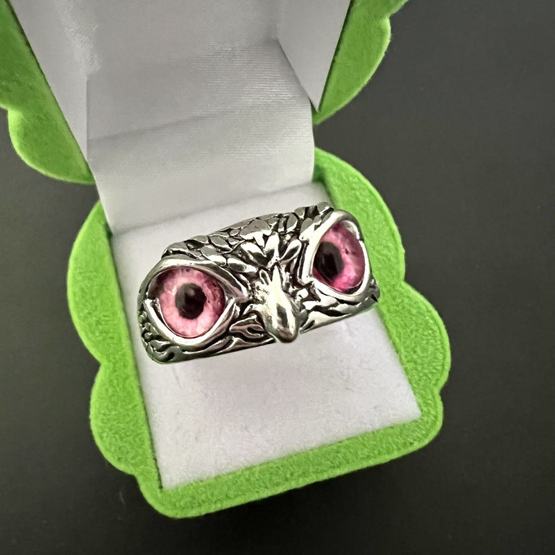 Vintage Ring Owl Ring Devil's Eye Ring