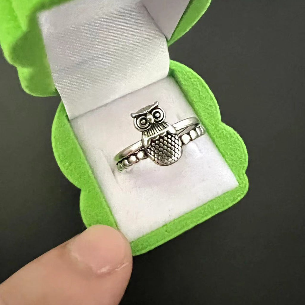 Vintage Ring Owl Ring Devil's Eye Ring