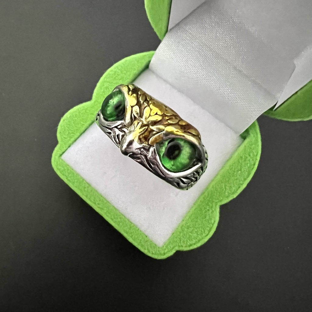 Vintage Ring Owl Ring Devil's Eye Ring
