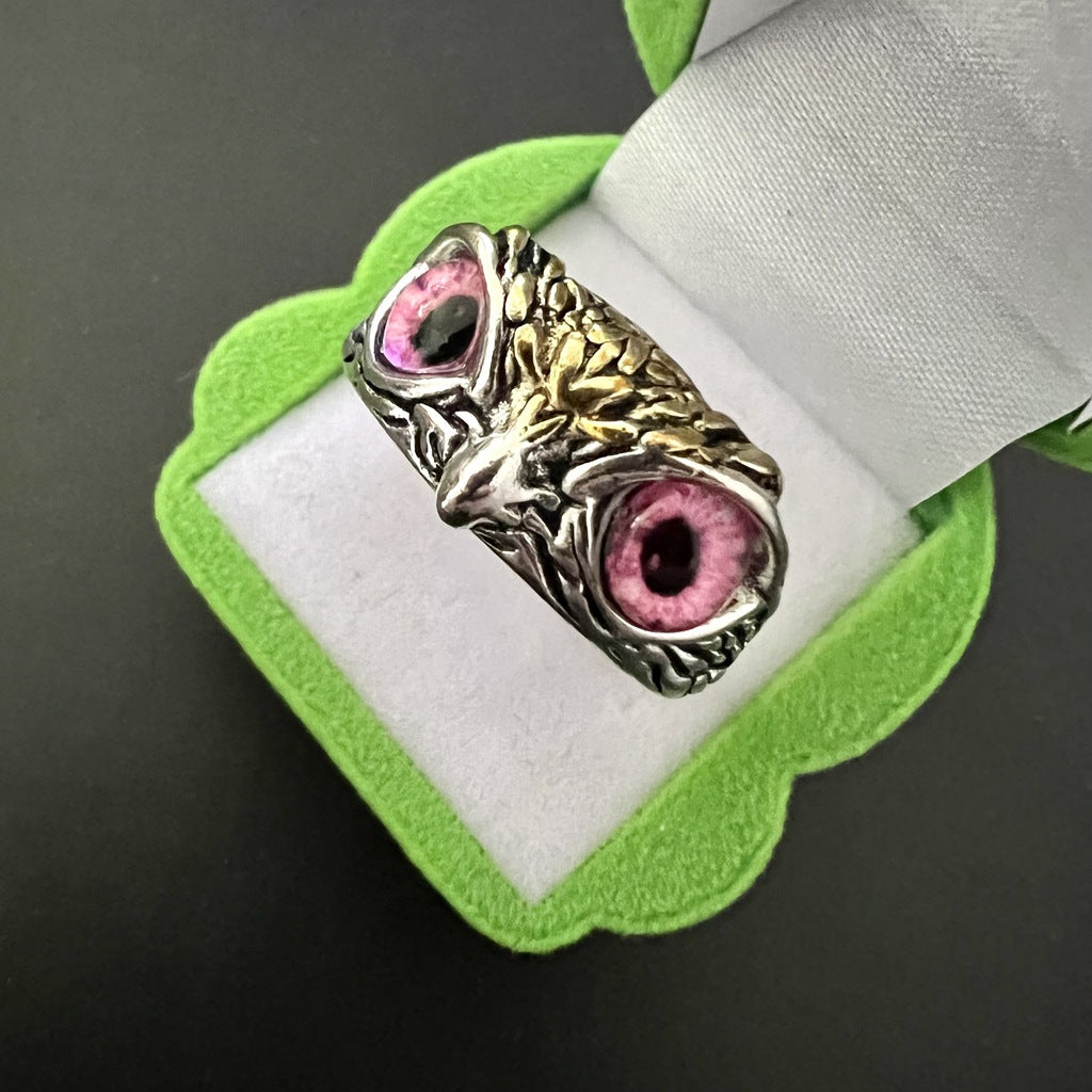 Vintage Ring Owl Ring Devil's Eye Ring