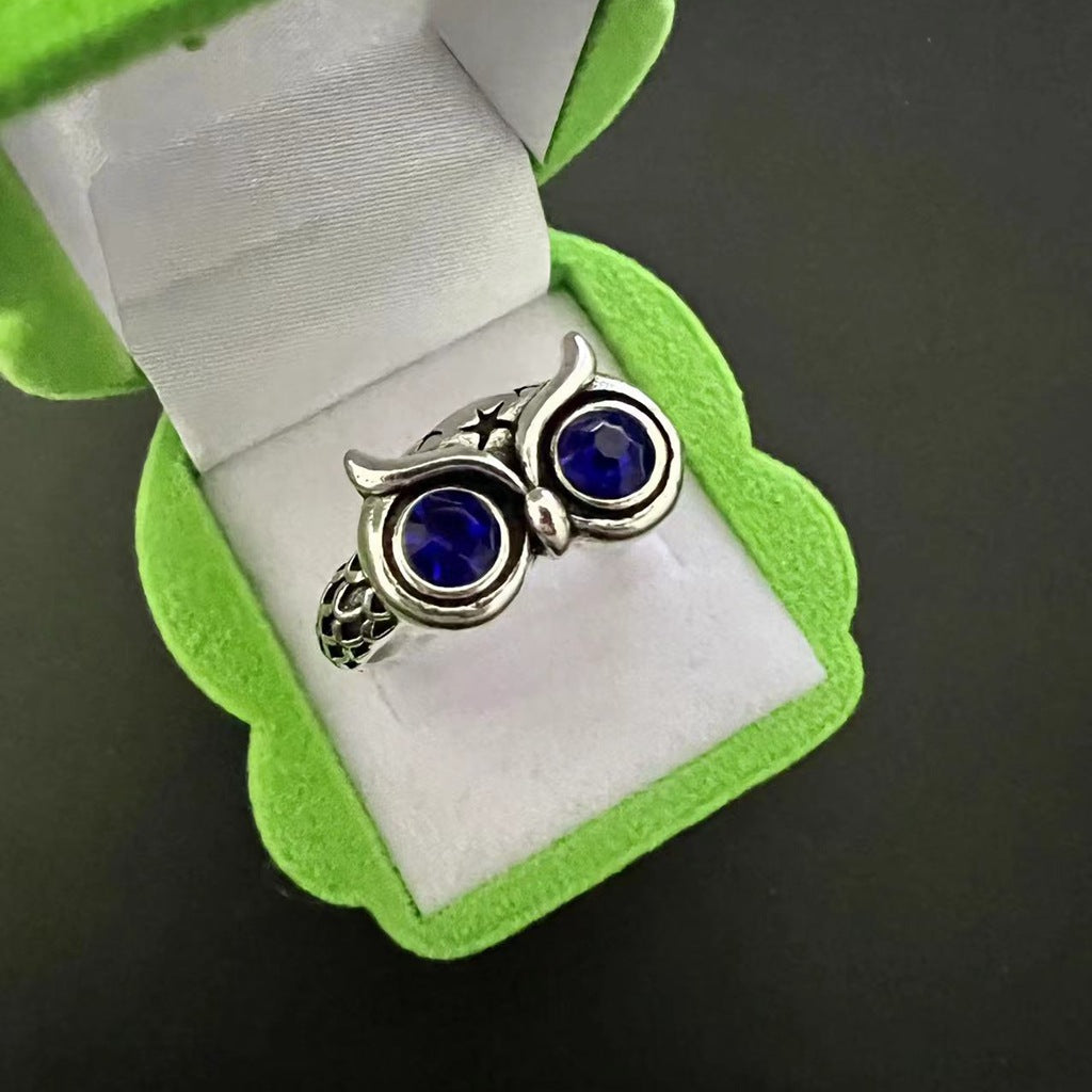Vintage Ring Owl Ring Devil's Eye Ring