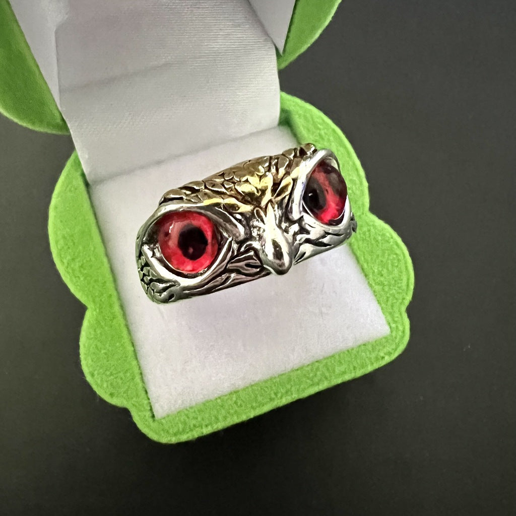 Vintage Ring Owl Ring Devil's Eye Ring