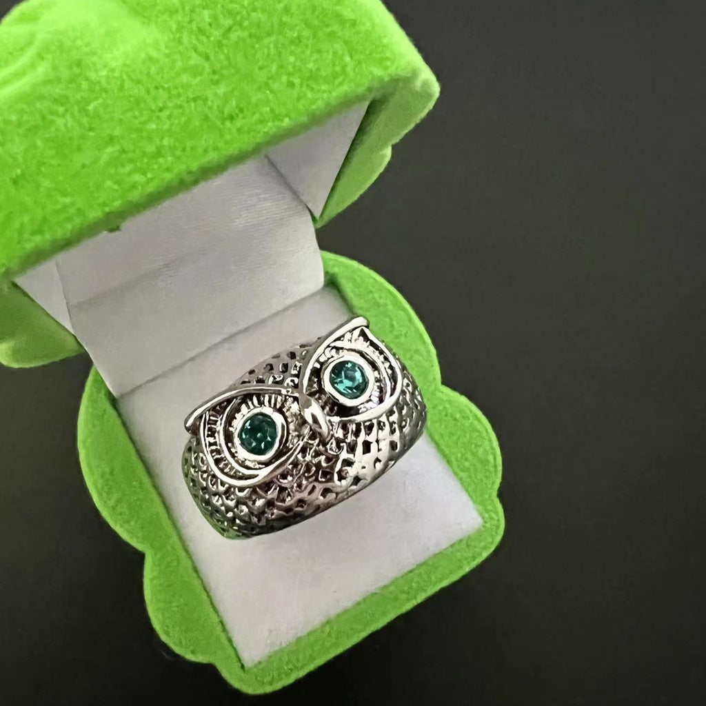 Vintage Ring Owl Ring Devil's Eye Ring
