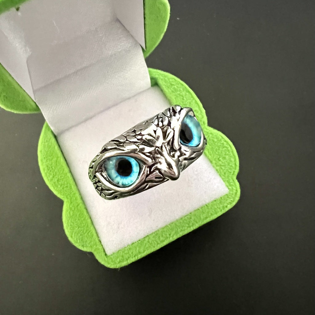 Vintage Ring Owl Ring Devil's Eye Ring