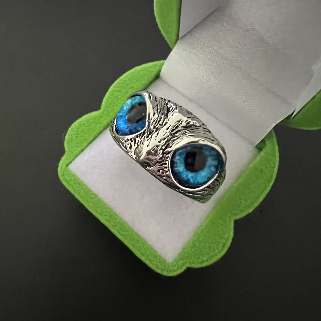Vintage Ring Owl Ring Devil's Eye Ring
