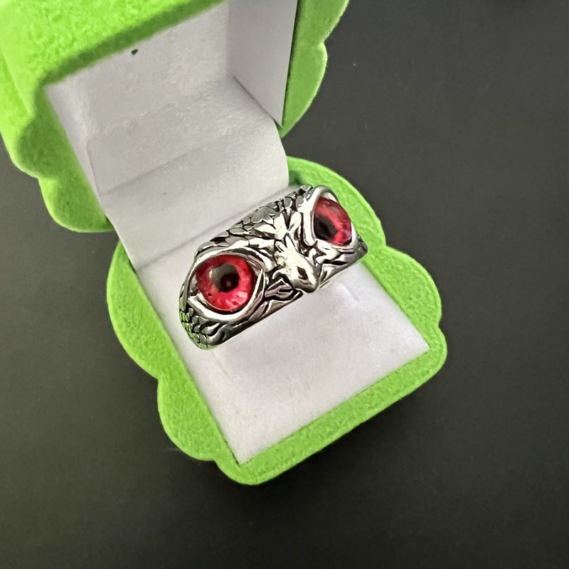 Vintage Ring Owl Ring Devil's Eye Ring