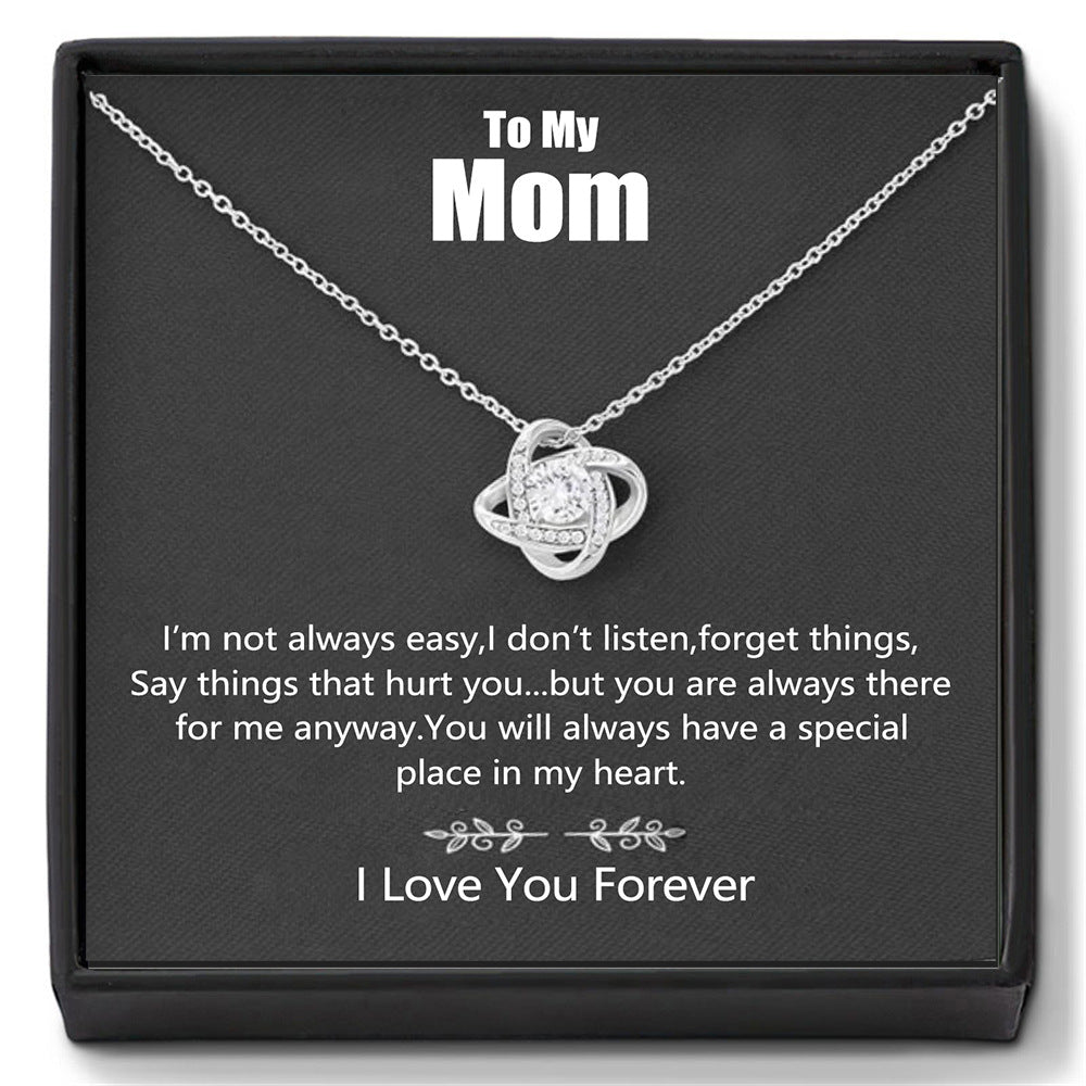 Four-leaf clover necklace hollow light luxury niche design Valentine's Day Mother's Day gift clavicle chain gift box set