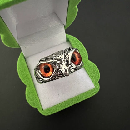 Vintage Ring Owl Ring Devil's Eye Ring