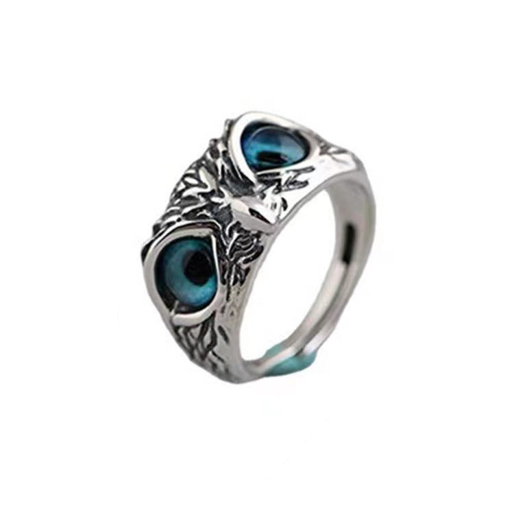 Vintage Ring Owl Ring Devil's Eye Ring